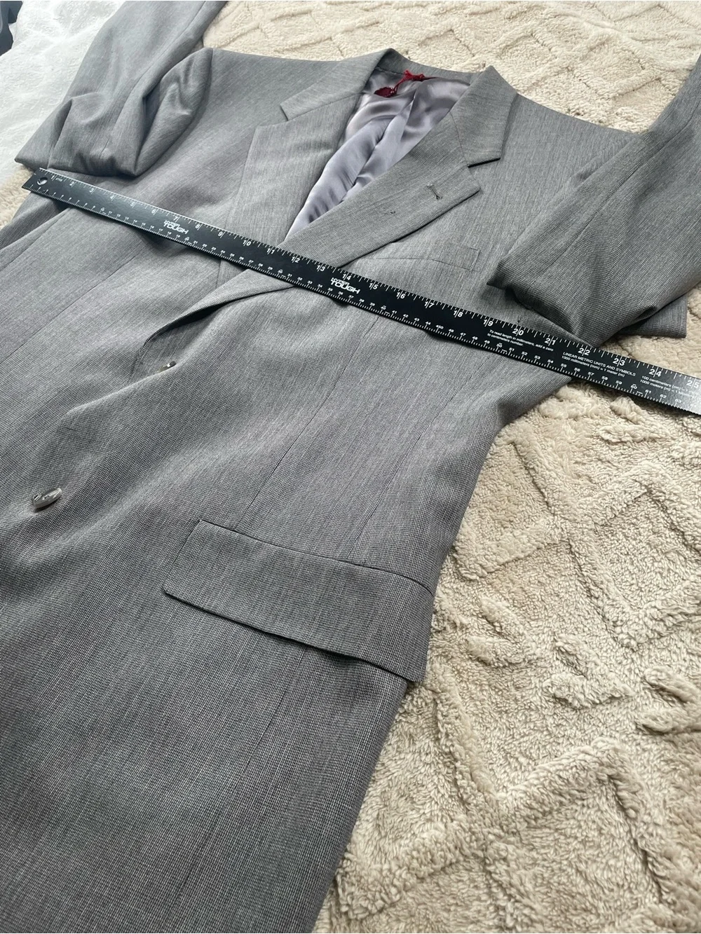 Hart Schaffner Marx Gray/Black Two-Button Sport Coat Size 42 L Business